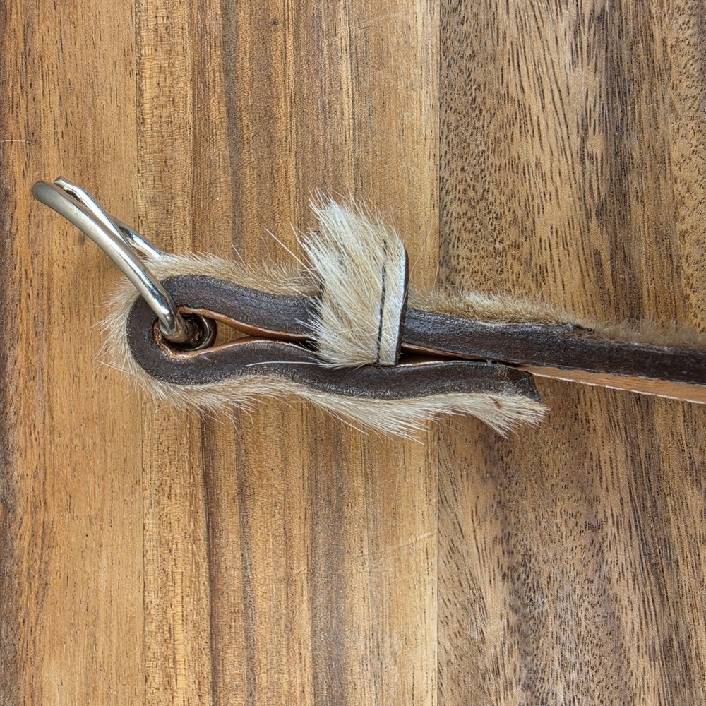 Brud LeBoeuf Handcrafted Hair on Hide Leather Western Belt Tan White Size 40 - Picture 5 of 6